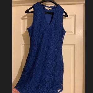 Blue dress with flower lace